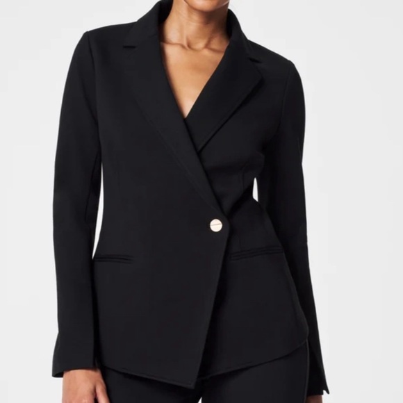 Spanx The Perfect Asymmetrical Blazer Classic Black Small - Picture 1 of 10